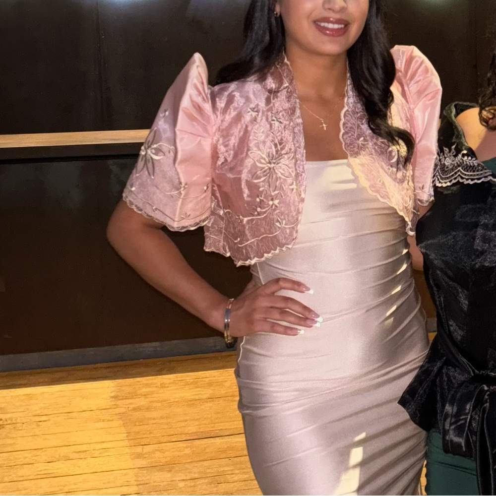 Organza Pink Classic Filipiniana Bolero